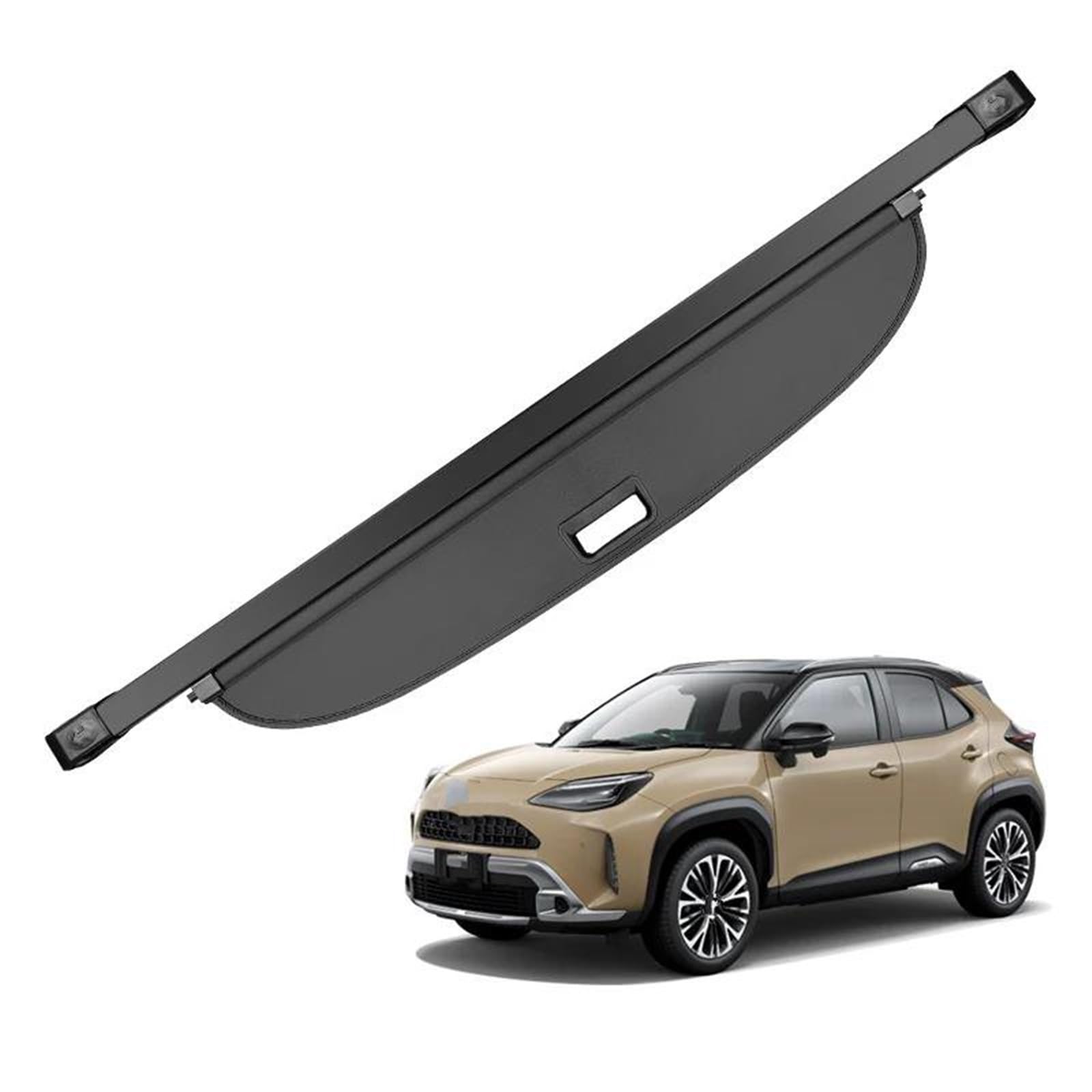 Générique Cache-Bagages Couverture De Coffre Rétractable pour Toyota pour Yaris pour Cross 2023+ Couverture Porte-Colis Bouclier Étanche Confidentialité Couverture Chargement Voiture(Model 02)