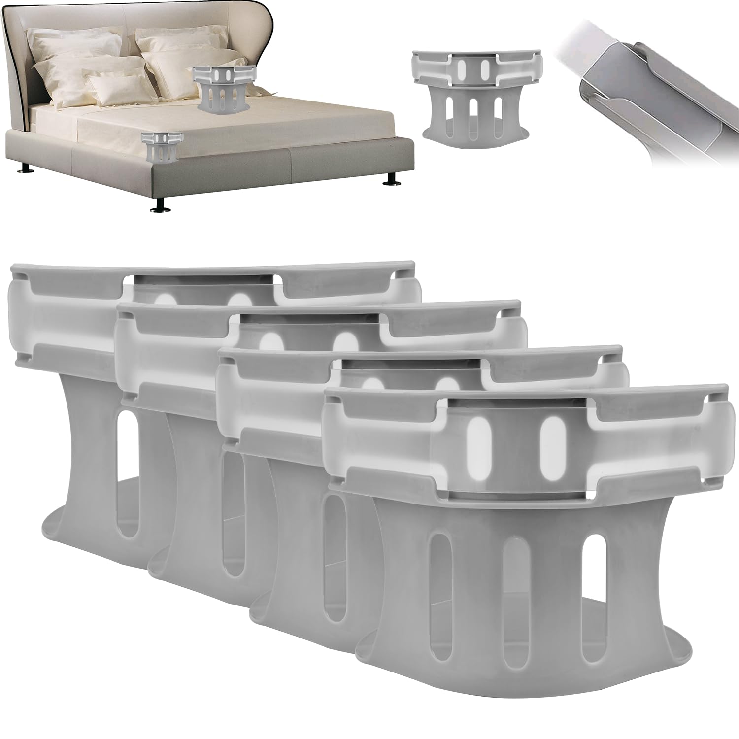 Yizemay Bed Sheet Holder With Lock Strips, 4 Pieces Bed Sheet Clips Sheet Holders for Bedding, Removable Fitted Sheet Corner Holders for Mattress Protectors, Blankets, Bedding.