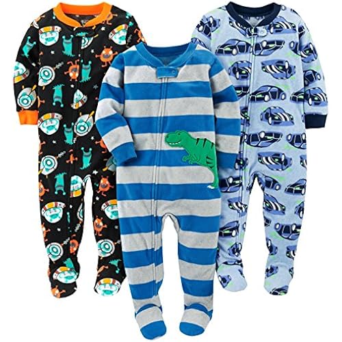 Simple Joys by Carter's Baby Boys Loose-Fit Flame Resistant Fleece Footed Pajamas