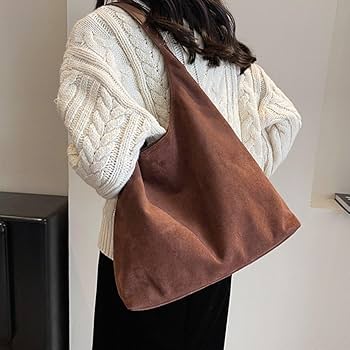 Amazon.com: Women Suede Shoulder Bag Retro Single Shoulder