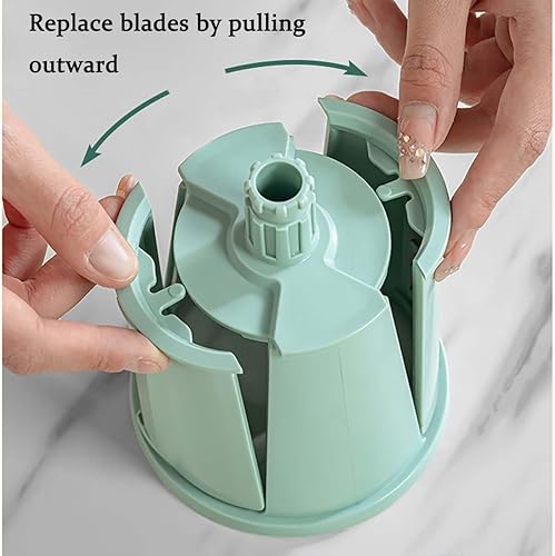 Miniatura 5 de 5 en 1 Rallador de queso rotativo Rebanador de verduras, acero inoxidable, verde