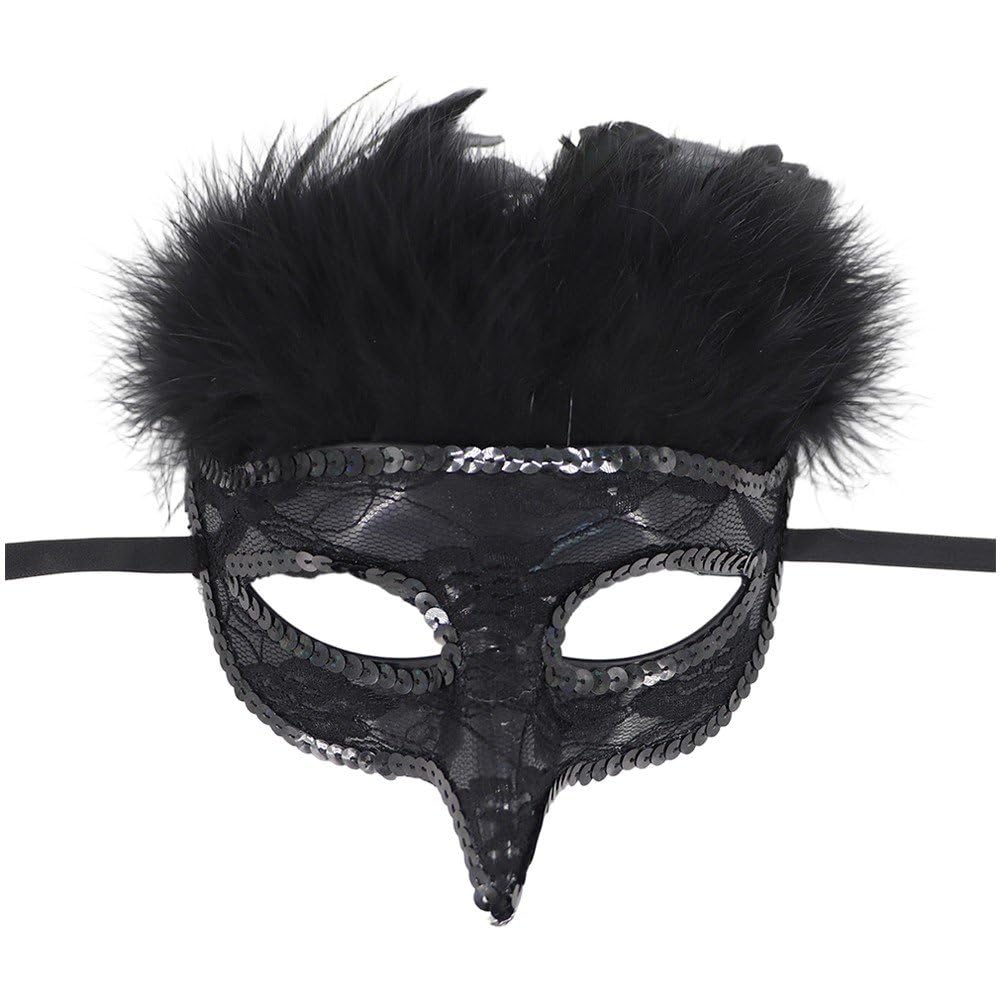 Hrippy Vintage Crow Beak Venetian Half Mask, Masquerade Eye Prop for Halloween Christmas Fancy Dress Ball Cosplay Events