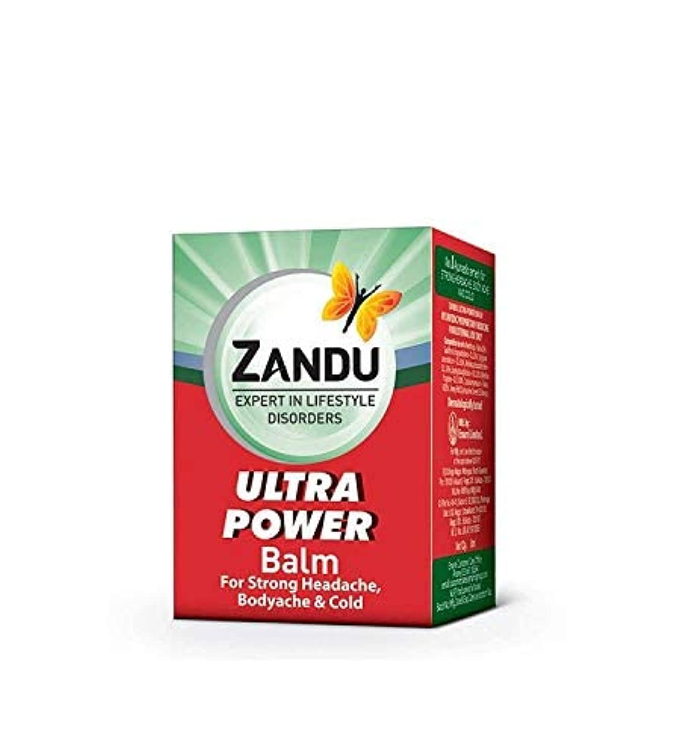 Zandu Multipurpose Ultra Power Balm Solution for Strong Headache Body Ache and Cold (8 Ml)-Set of 4