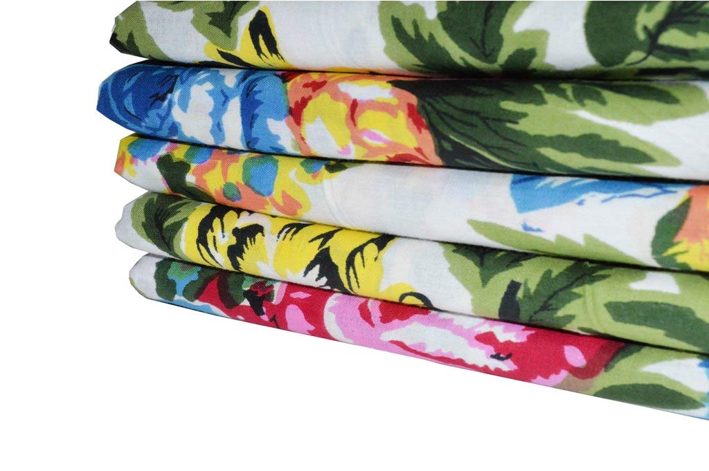 Mudit Crafts Jaipuri Printed Cotton Fabric Dress Making Materials 3 Meter White