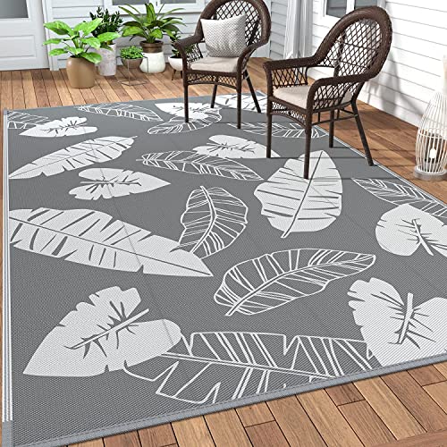 GENIMO Outdoor Rug for Patios Clearance, 5'x8' Reversible Tropical