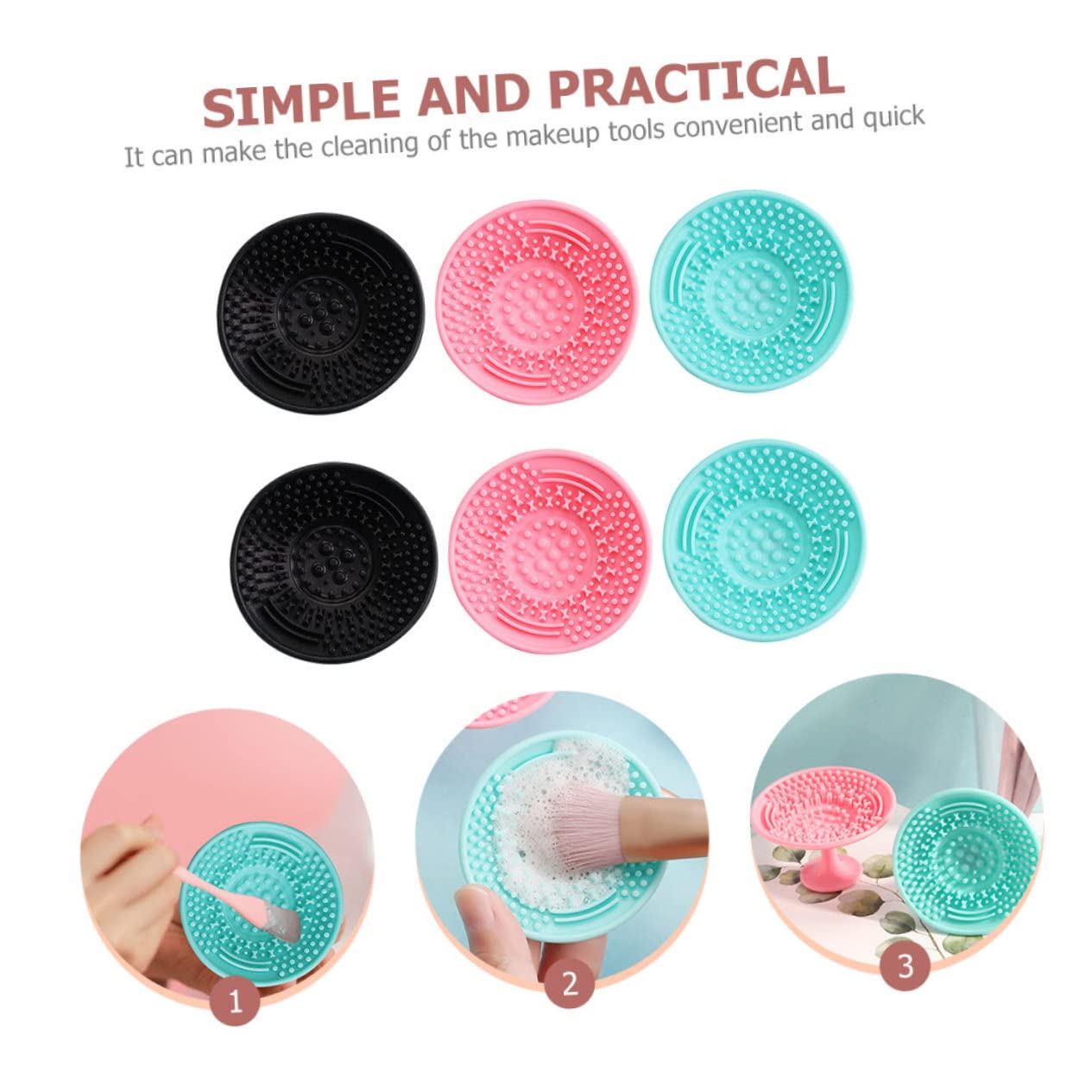 Beavorty 24stücke Teiliges Silikon Make-up Pinselreinigungsset Handheld Reinigungsunterlage Für Effektive Und Einfache Anwendung Für Zuhause Und Beauty-salons Wiederverwendbar Und