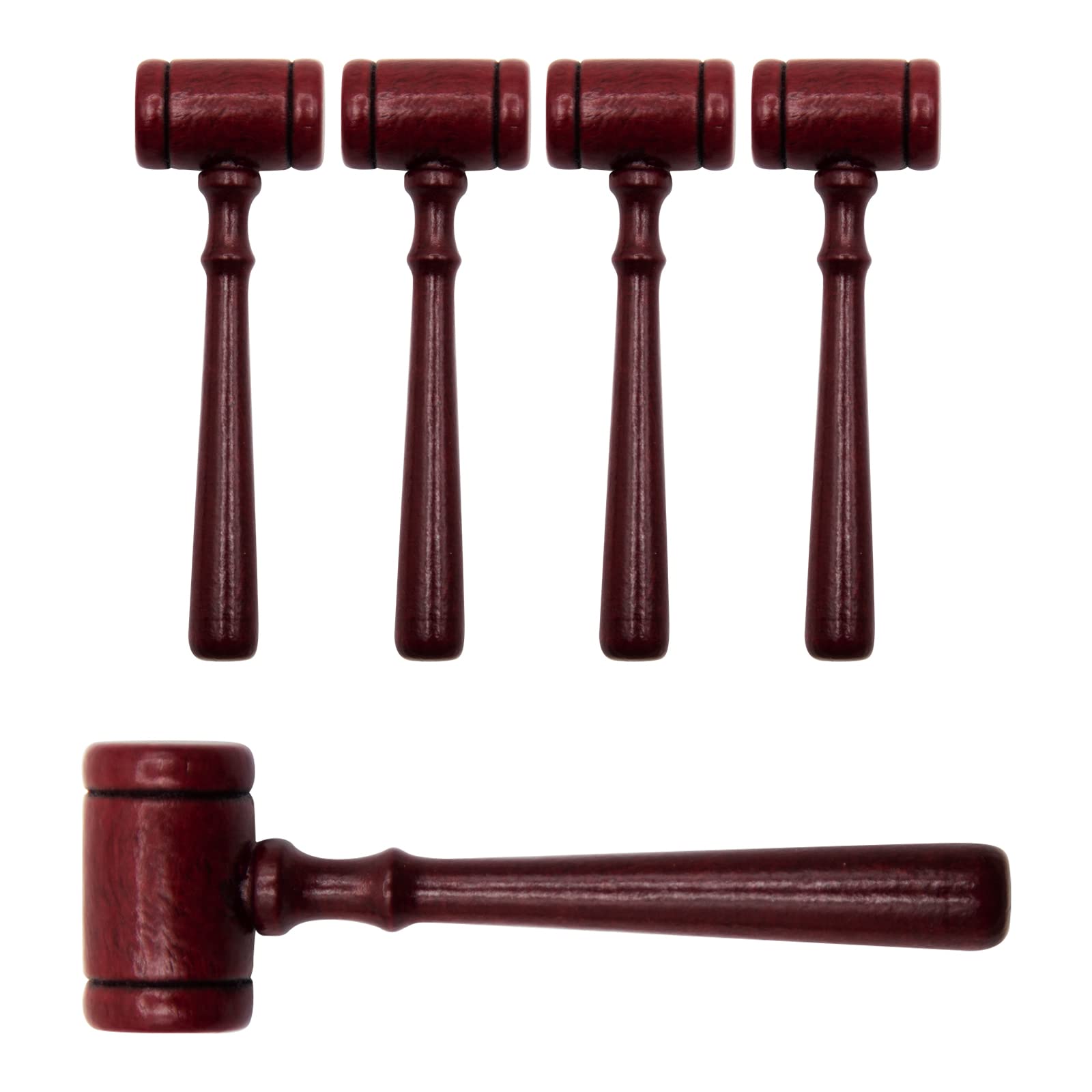 MDEOOSKY 5Pcs Judge Gavel Wood Decor Small Wooden Hammer Judge Gavel Prop Decorative Lawyer Judge Auction Sale