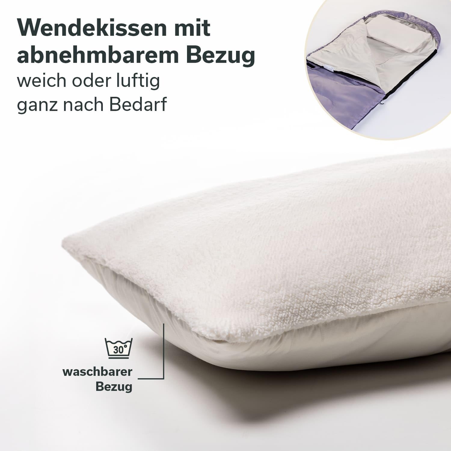 Skandika Deckenschlafsack Skye | Schlafsack 3 Jahreszeiten, mit Kissen, koppelbar, 220 x 75 cm, 250g/m² Mikrofaserfüllung, Innentasche, waschbar | Schlafsäcke Outdoor