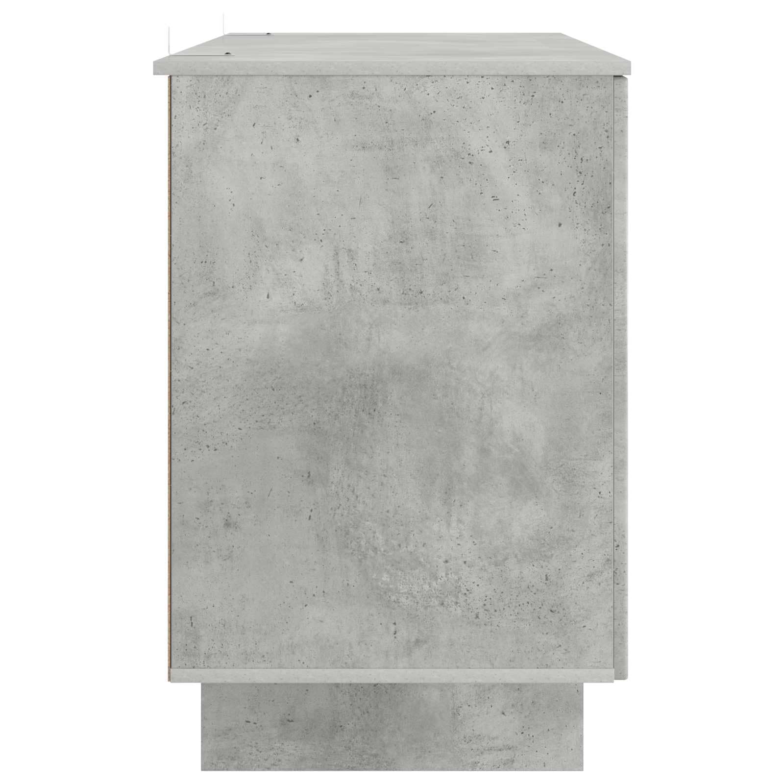 Biurko betonowo-szare drewno 142,5 x 50 x 75 cm z miejscem do przechowywania, zarządzaniem kablami i półką do domowego biura, gabinetu, pokoju młodzieżowego, salonu, gier, nauki