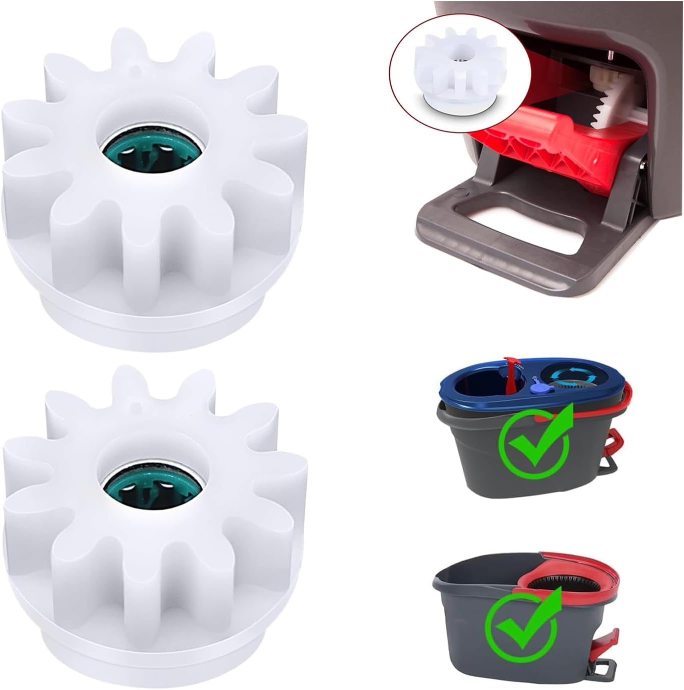 Amazon.com: YWSH 2 Pack Spin Mop Bucket Gear Easy Mop Pedal Broom ...