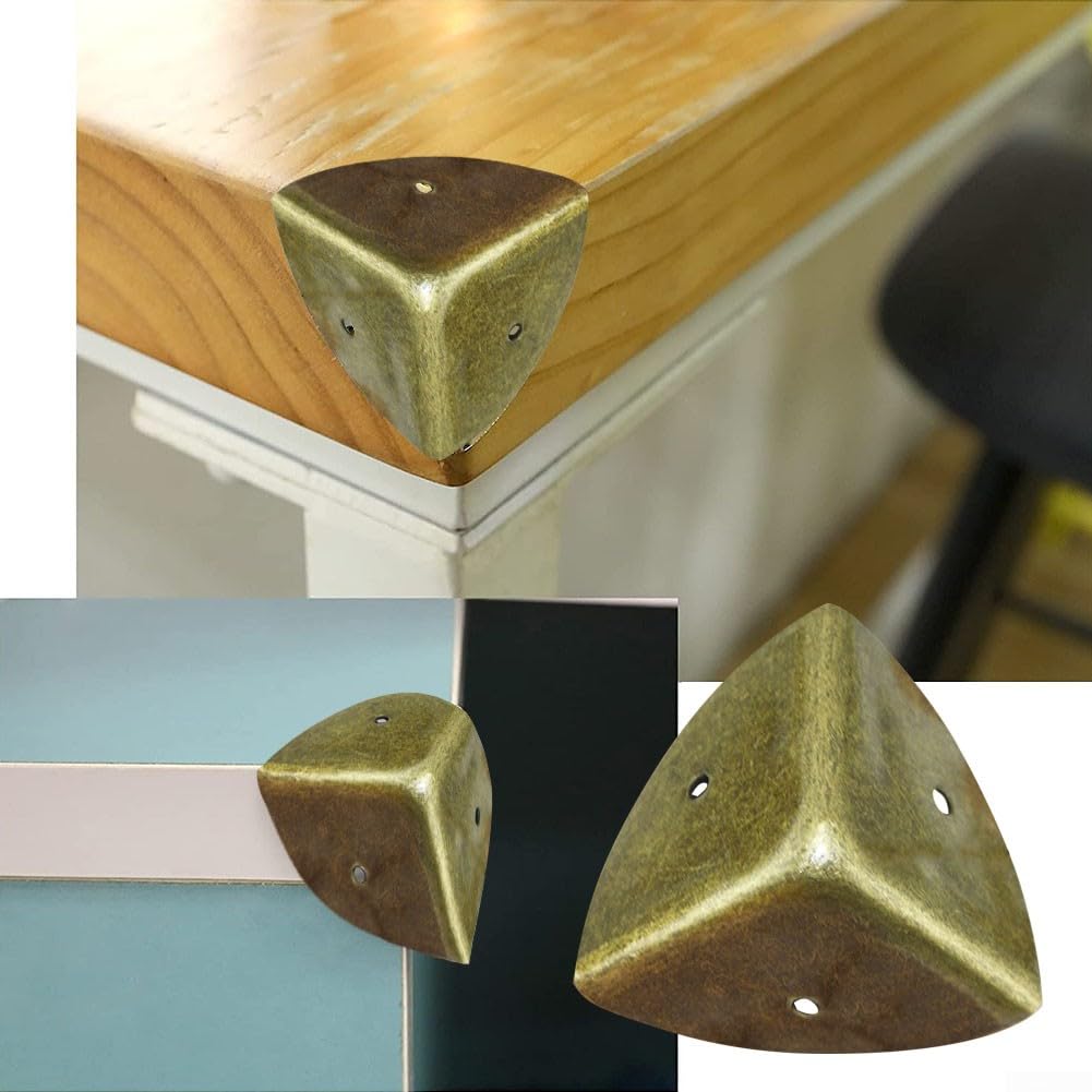 Protezioni angolari in metallo, 4 pezzi, 40 mm, protezioni angolari in metallo ad angolo retto, per valigie in legno, baule da viaggio