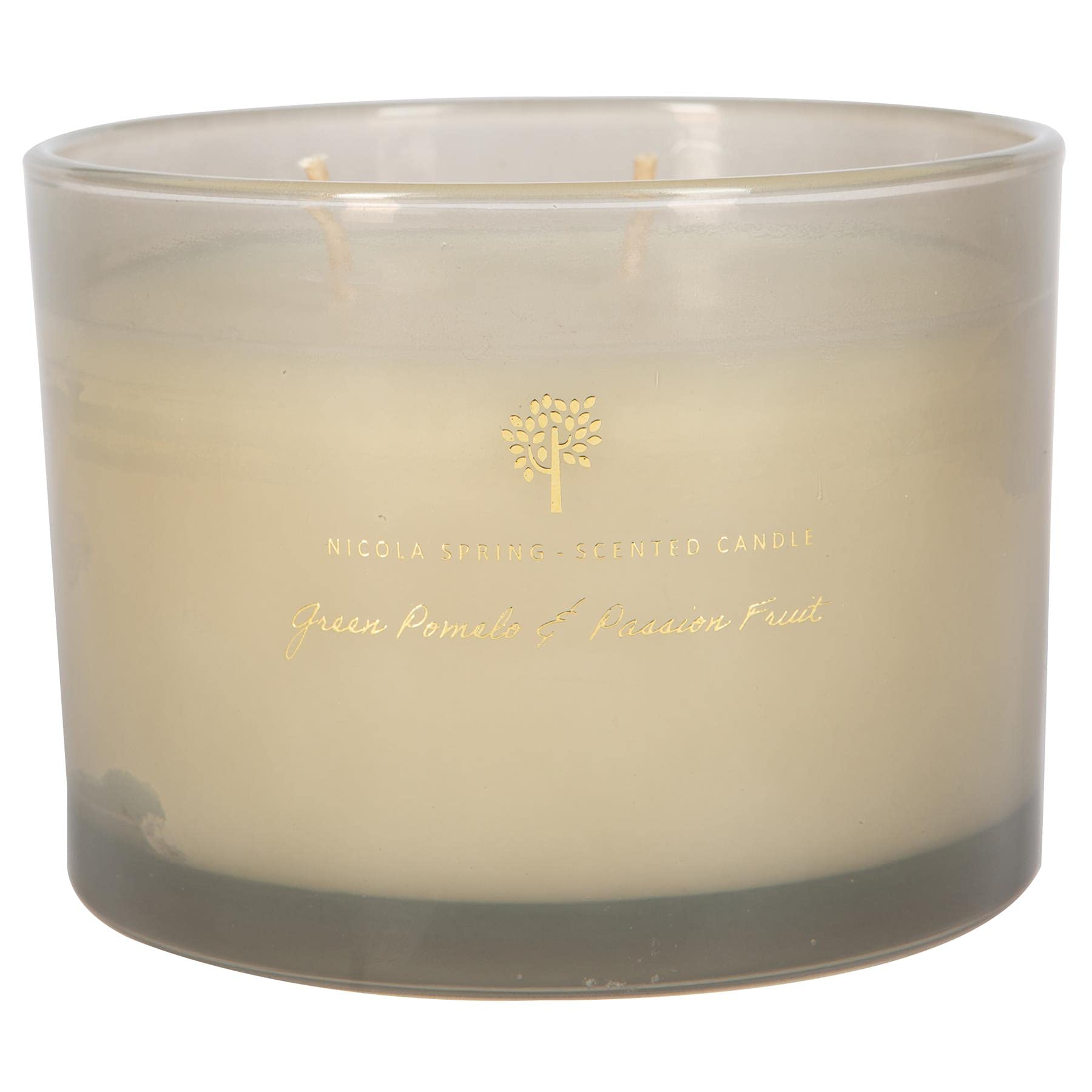 Nicola Spring Unisex Grey 350G Pomelo & Passion Fruit Soy Wax Candle - Double Wick Fruity Jar In
