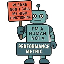 Robot with Sign Digital Flat Vector Sticker 2.25" x 3"