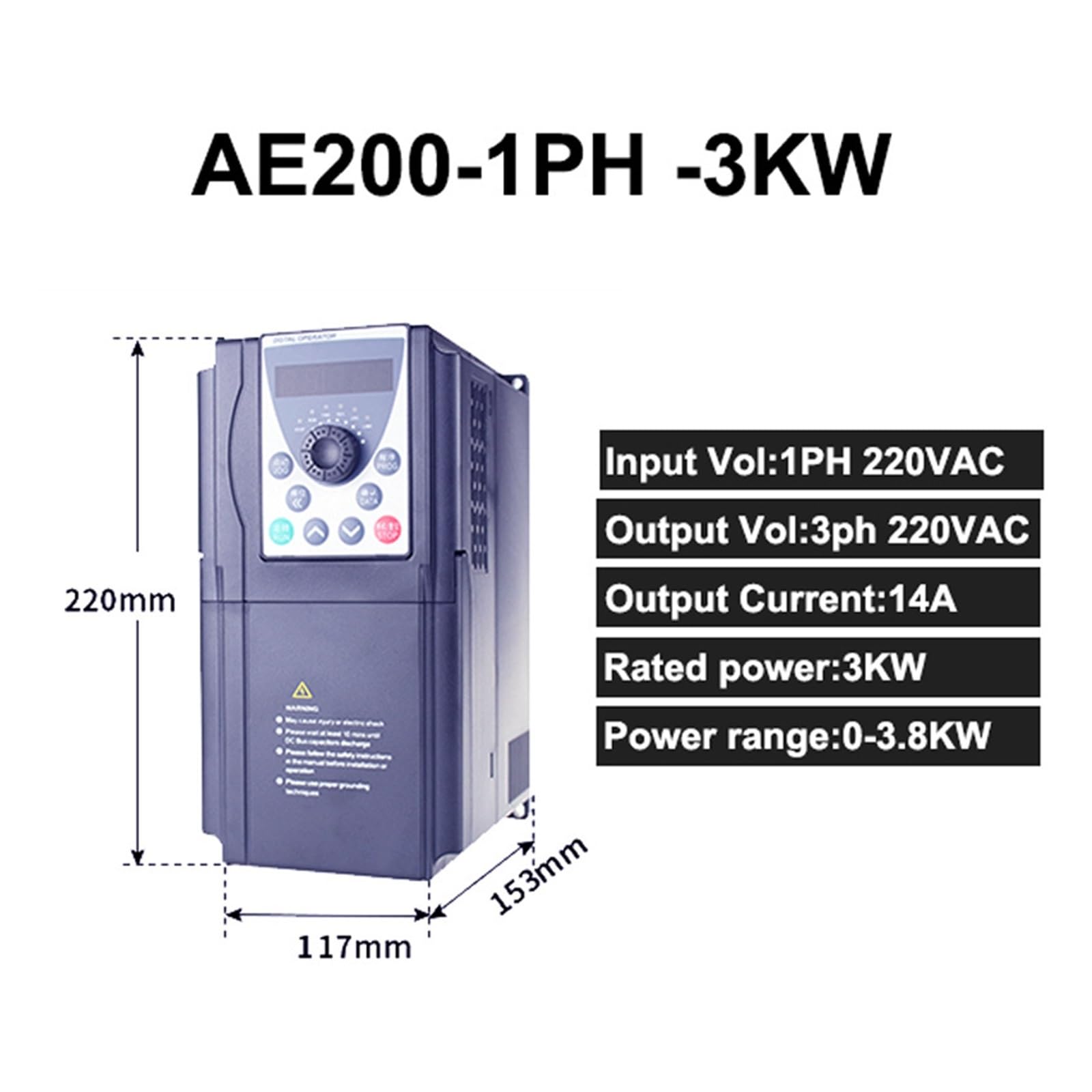 Eosnow 1 Stück 380 VAC VFD-Geschwindigkeitsregler Mit Variabler Frequenz Fur 3 Phasen 4 Kw Wechselstrommotor 81074307