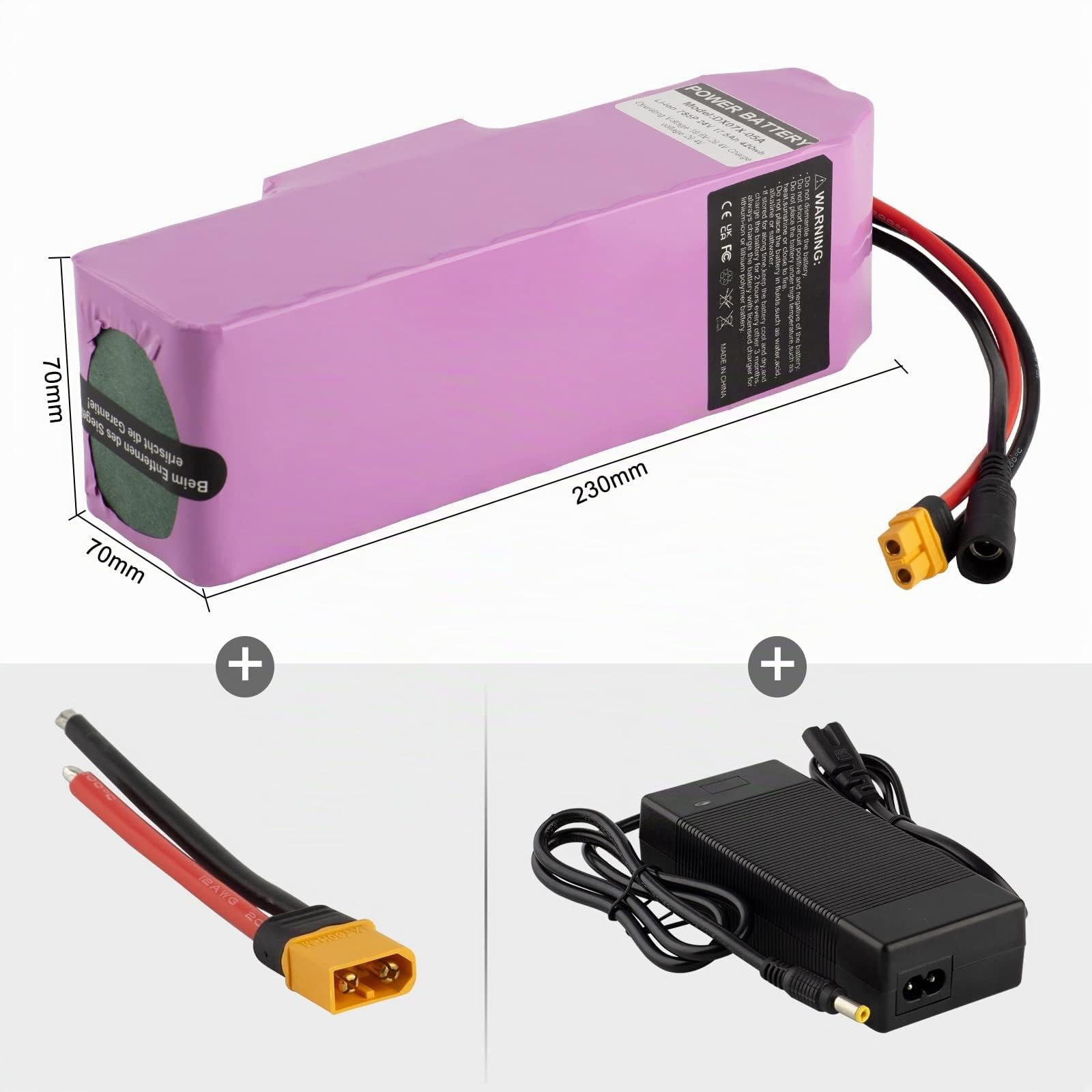 Batterie de vélo électrique 24V Batterie Li-ION 10Ah 12Ah 14Ah 17,5Ah 20Ah avec Chargeur 29,4V 200W-600W 250W 300W 350W 400W 500W Peut être utilisé pour Scooter, etc.