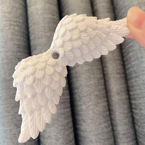 Miniatura 3 de Molde de silicona de alas de ángel, 2 unidades, resina de cristal blanco, molde de epoxi para automóvil, para espejo retrovisor, perfume, bricolaje,