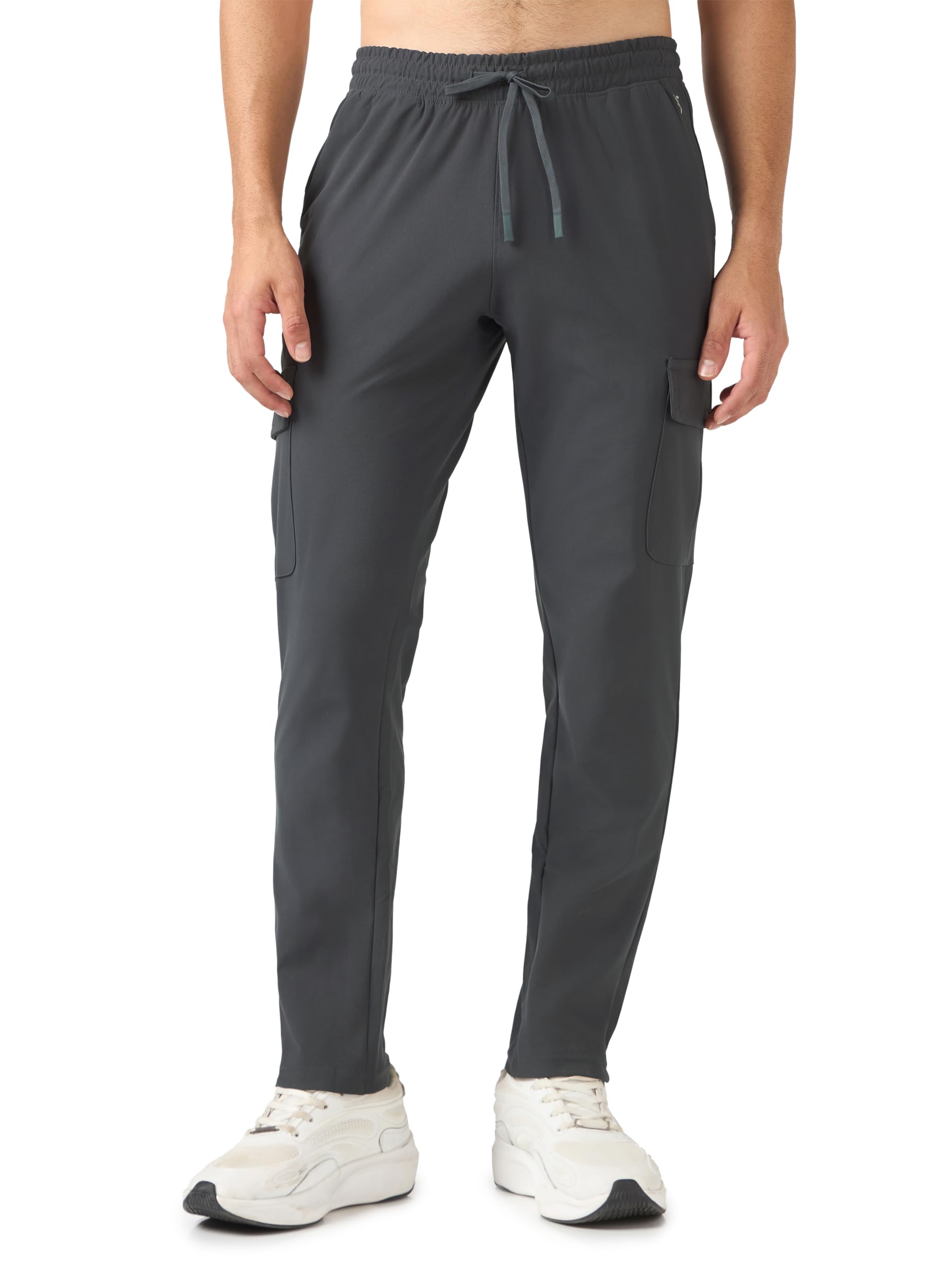 technosport Men's Regular Fit Mid Rise Solid Cargos with Anti Microbial, Stretchable Properties for Gym, Workout, Sports and Regular Use-picture-50