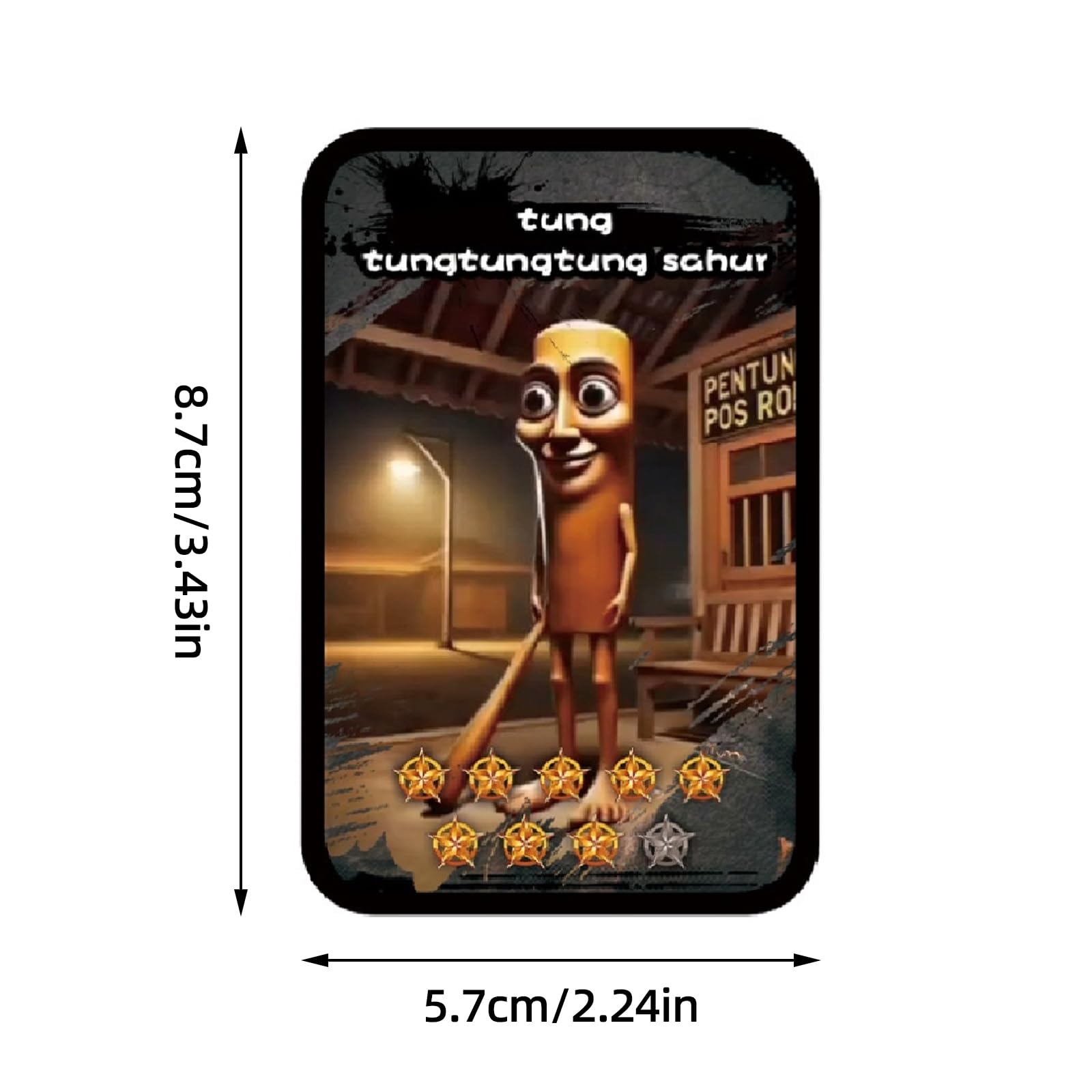 Italian Brainrot – Juego De Cartas Coleccionable Con 60 Tarjetas Y 32 Pegatinas, Incluye Carta Tung Tung Tung Sahur, Para Fans Y Adolescentes