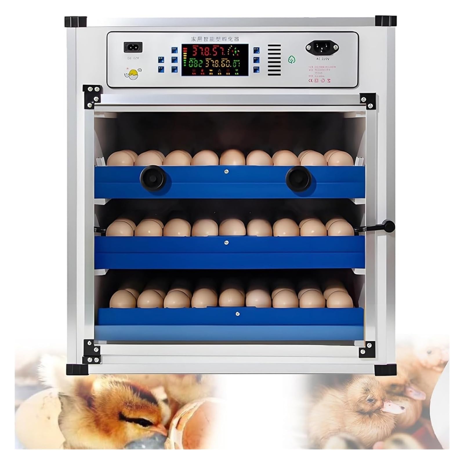 YXZQLOZ Automatic Egg Incubator with Humidity Control & Digital Display for Hatching Chickens, Birds & Poultry Efficient Auto Hatcher (204eggs)