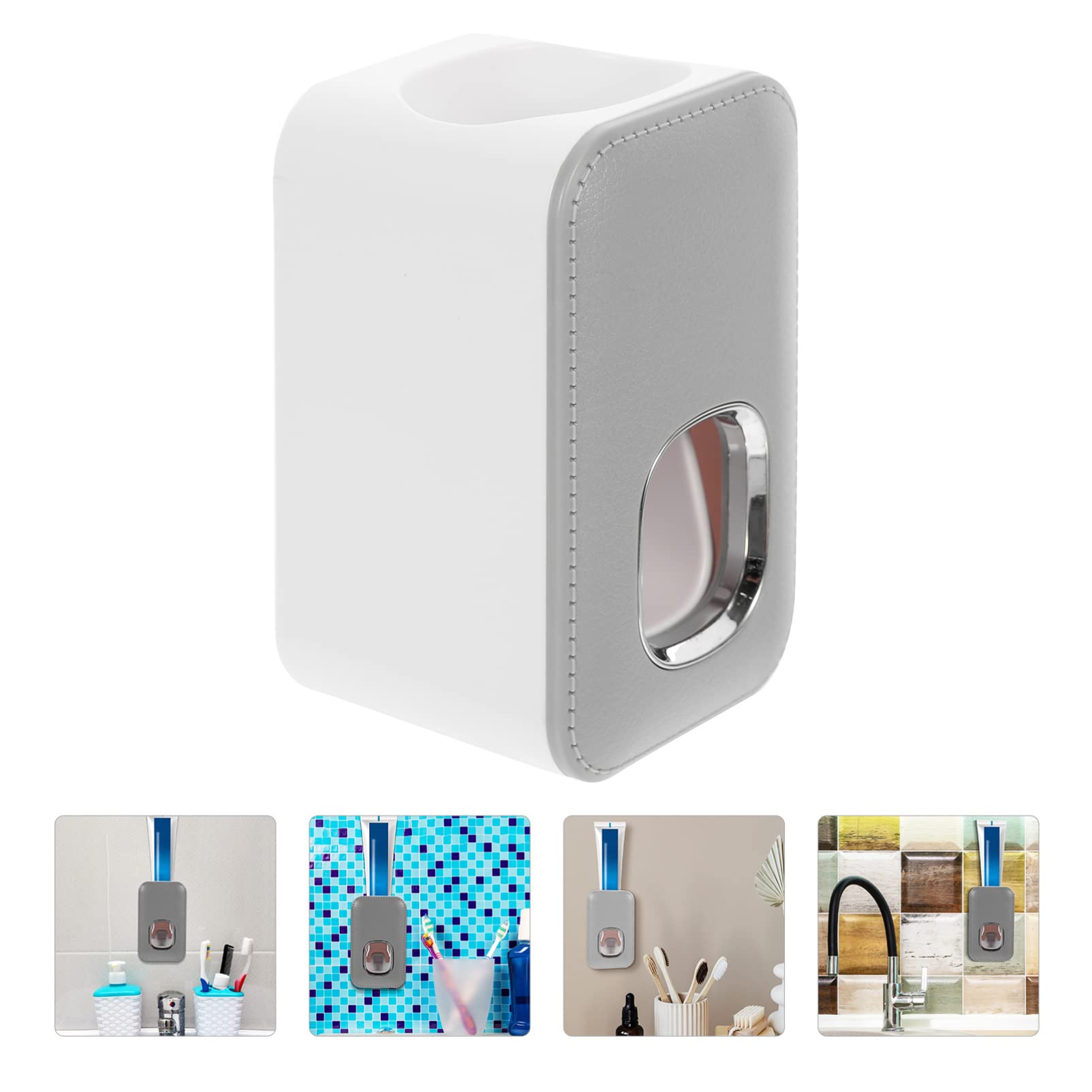 TOPBATHY 3pezzi Dispenser Automatico Di Dentifricio Strumento Pratico Per Squeezer Installazione Senza Chiodi Design Compatto Per Uso Domestico Bagno