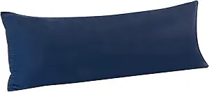 FLXXIE Body Pillow Cover - Super Soft Microfiber 20x54 Body Pillow Case - Envelope Closure, Wrinkle, Stain Resistant Navy Body Pillow Cover, 20x54, Navy