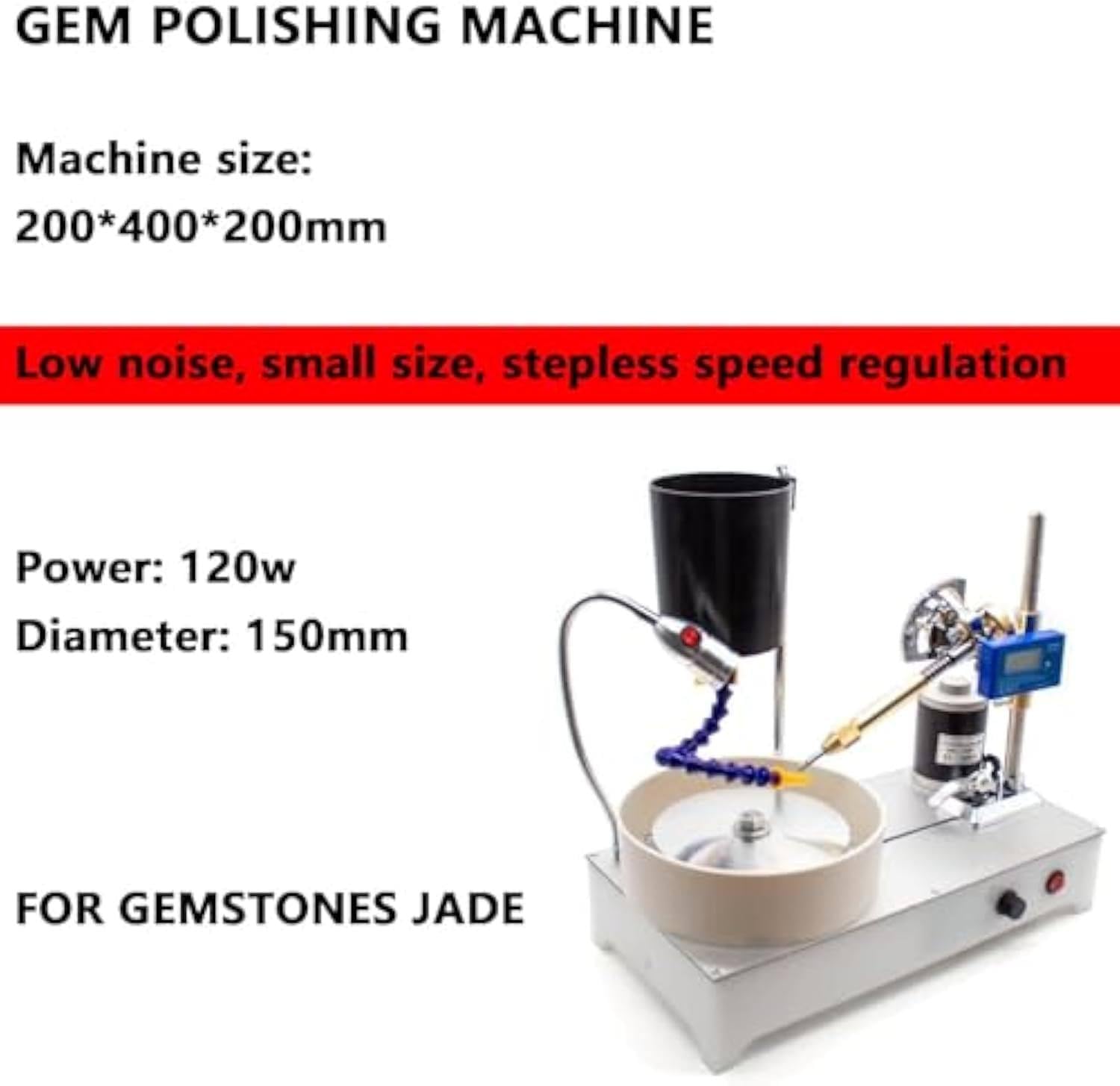Edelstein-Schleif- Und Facettiermaschine – Facettierte Edelstein-Poliermaschine – Digitalanzeige – 2800 U/Min, 120 W, Schmuckpolierer, Flachschleifmaschine – Lapidarium-Maschine