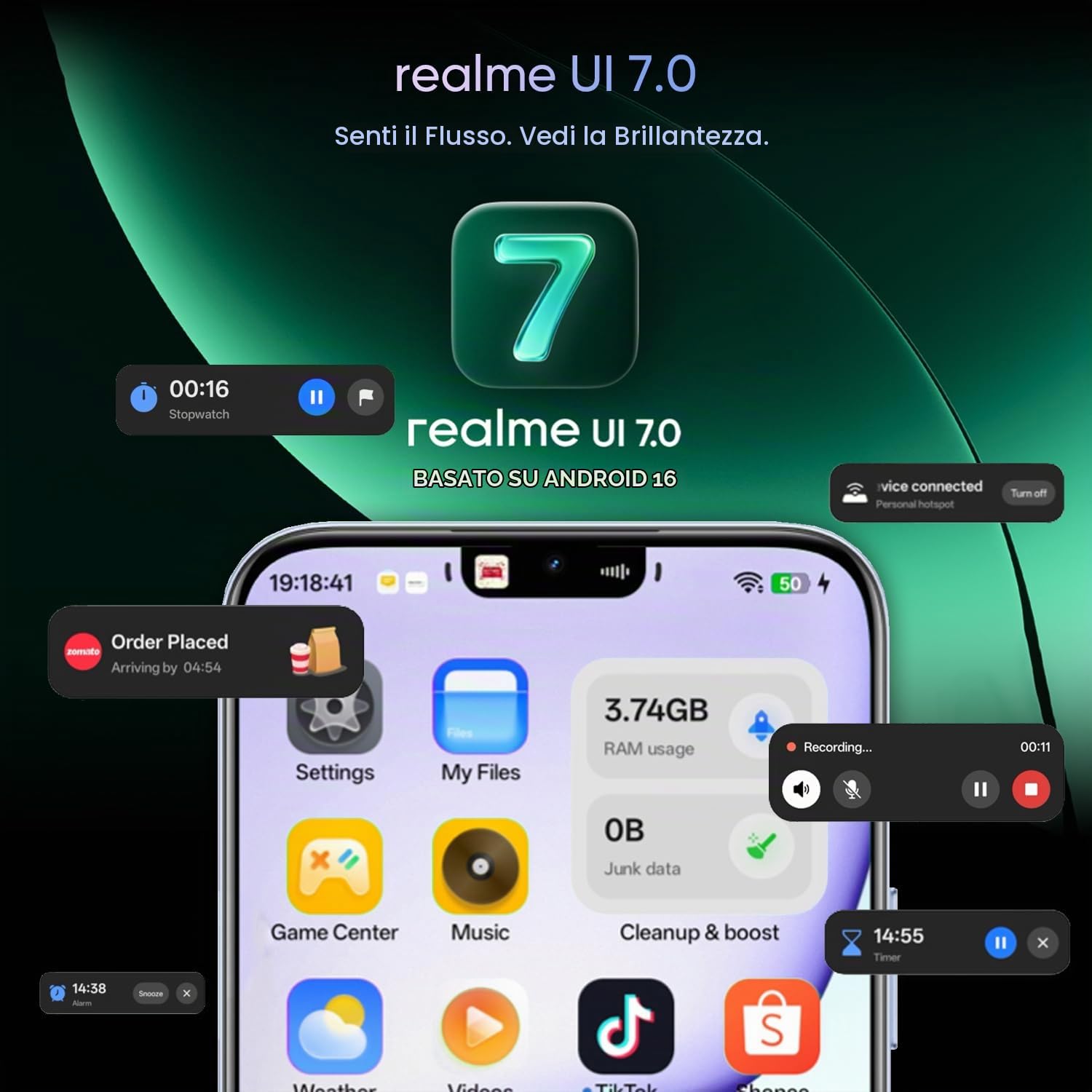 realme C100 5G Smartphone 4+128GB, Purple | Batteria 6600mAh, Ricarica Ultra Rapida 45W, Display LCD 6,8 pollici, 144Hz, Fotocamera AI 50MP, MediaTek Dimensity 6300,IP64