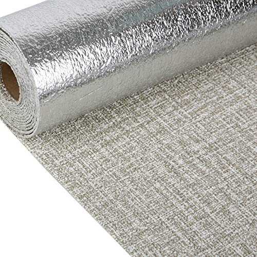 MENAYODA Papel pintado autoadhesivo 3D, 10 x 0,5 m, papel de pared de aluminio, lámina aislante resistente al agua, pegatinas decorativas de pared, pegatinas decorativas de ladrillo para cocina,