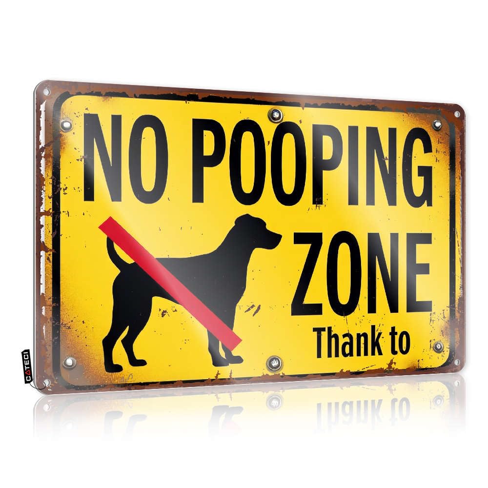 Fzfn Colour Matal Sign Teen Stuff Wall Decor | No Dog Pooping Is Allowed. Cool For Street Home(30X40cm)