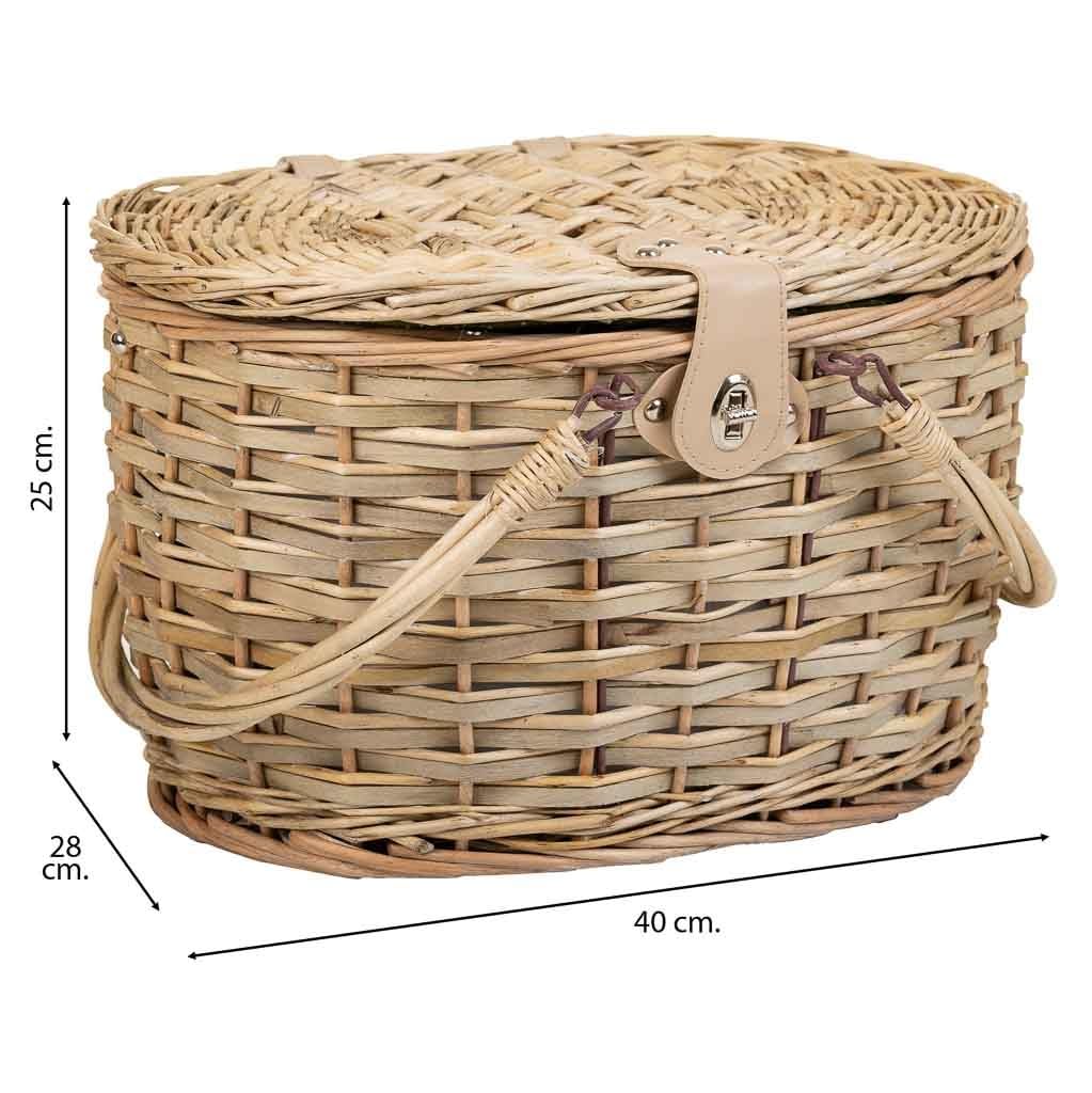 Wanderlust deco Cesta de Picnic 2 Servicios Natural