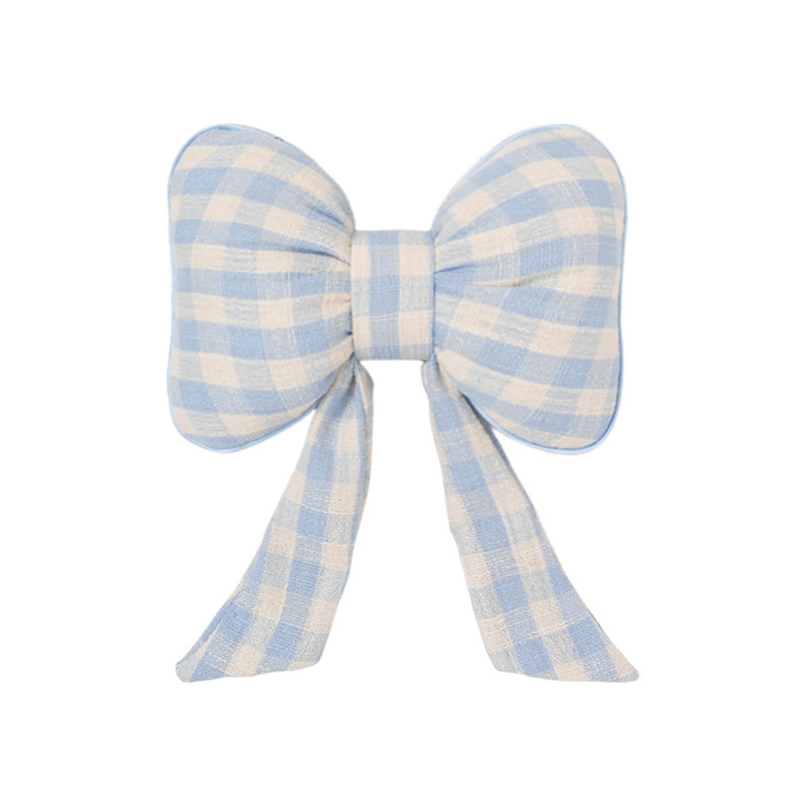 Tsophreniq Ergonomic Car Pillow with Checkered Pattern Bowknot Design Comfort Driving Companion Car Headrest Lumbar Cushion Headrest Pillow