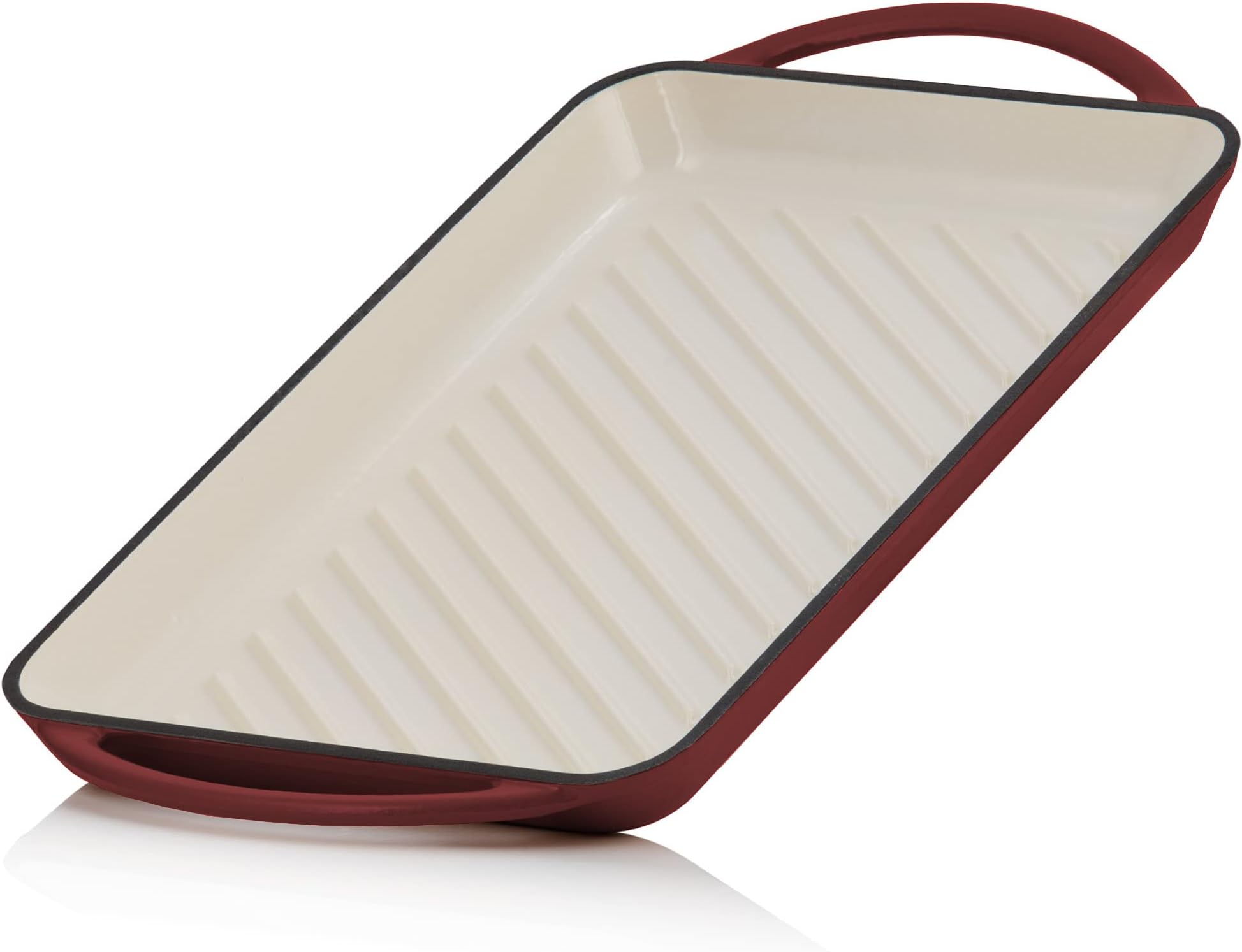 WOLKENSTEIN Grillplatte Plancha Aus Gusseisen – Induktionsgeeignet, Antihaftbeschichtet, 43,6x22,9 Cm
