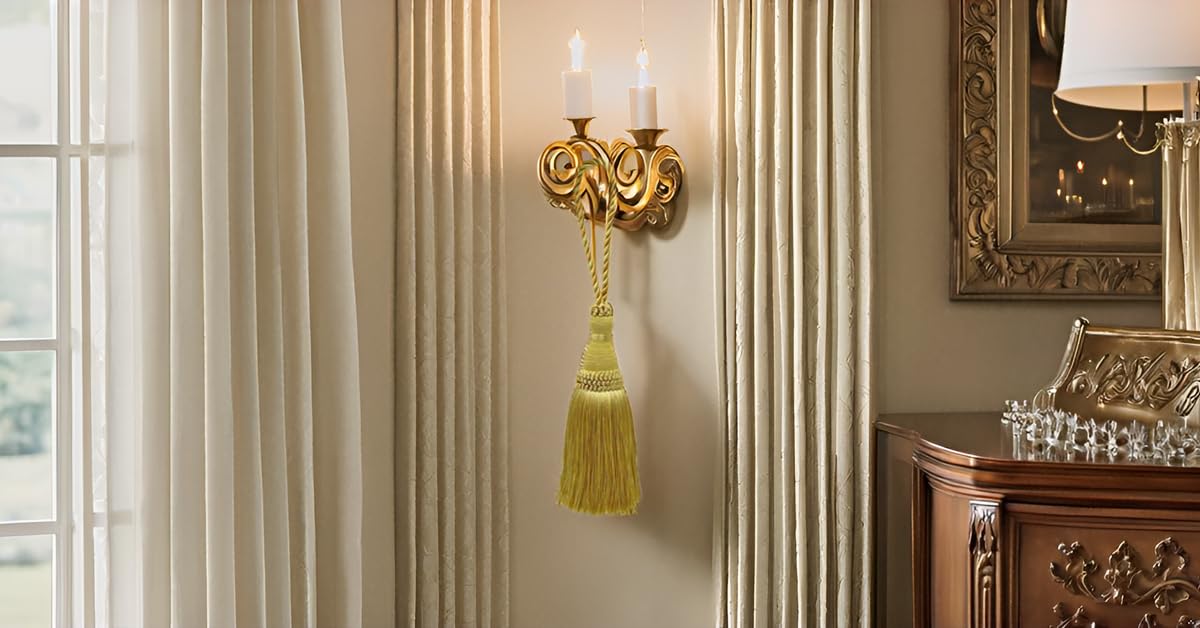 DÉCOPRO Elegant Medium and Light Gold Large Key Tasel|8 inch