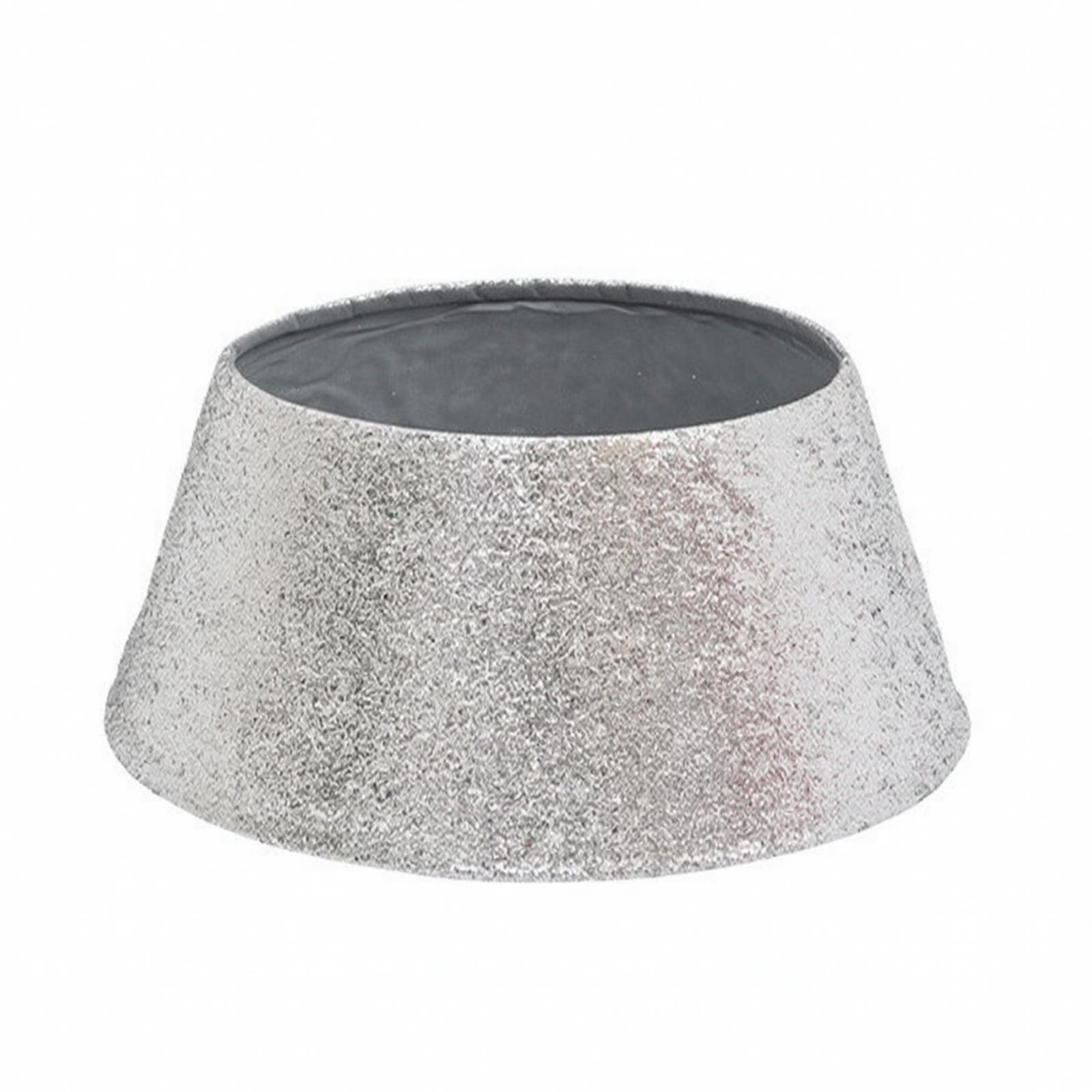 Tappeto sotto l’Albero di Natale | Finitura Glitterata Scintillante, Decorativo, Anello Gonna per Albero di Natale, Vetrine, Argento