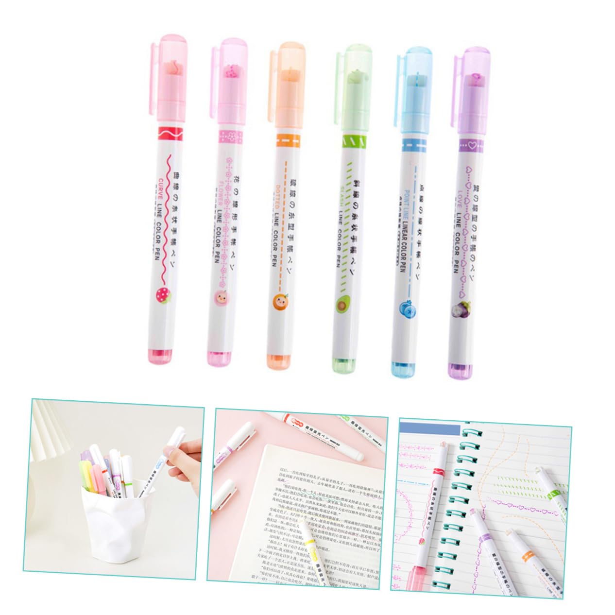 Uonlytech 3 Sätze Teiliges Textmarker Set Mit Bunten Markern Für Studierende Schnelltrocknende Handgezeichnete Hochlighters Für Notizen Zeichnen Und Kreative Anwendungen 6 Stück * 3