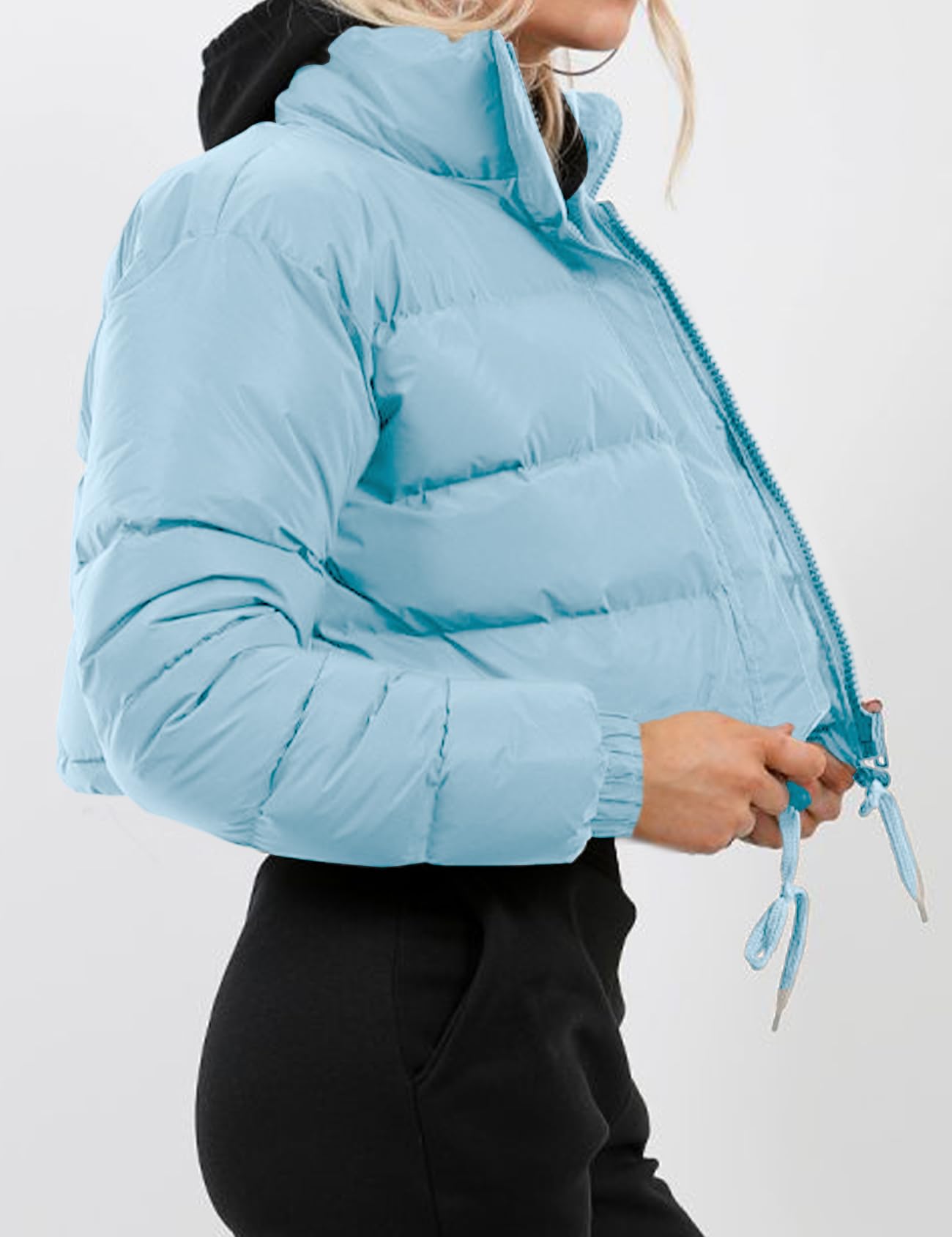 Gihuo Women' s Cropped Quilted Puffer Jacket Outerwear Coats