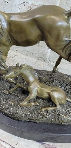 Miniatura 8 de EUROPEAN BRONZE Signed Bugatti Mare W/Foal Horse Bronze Sculpture Hot Cast Figurine Figure Art Gift Art Deal Handmade