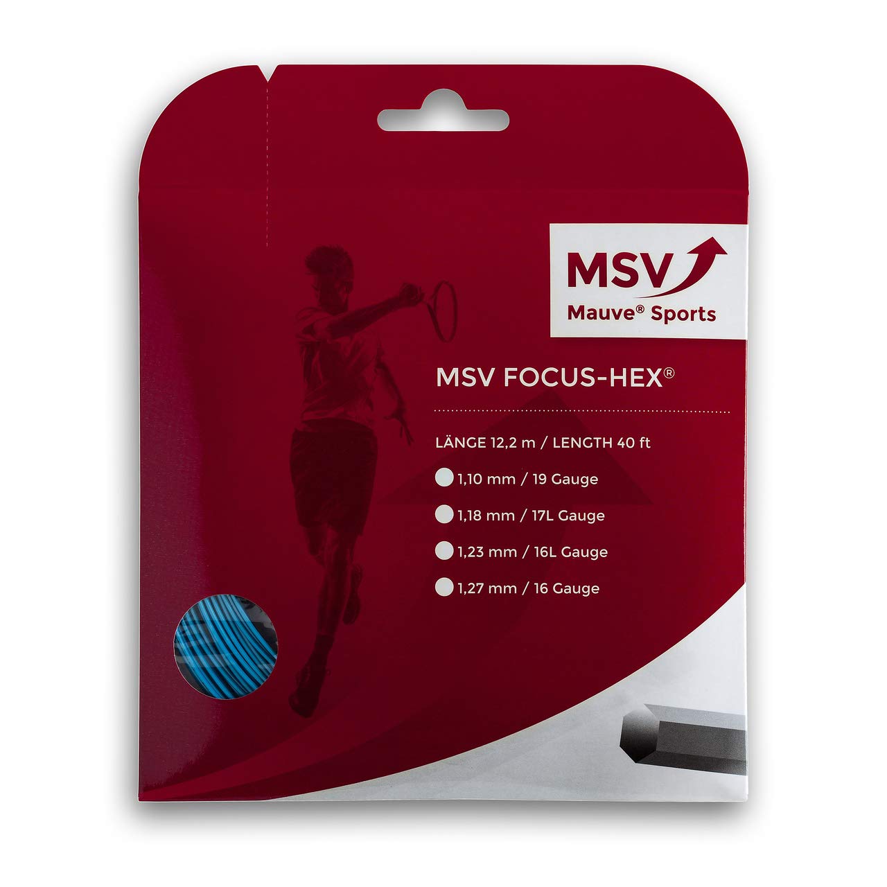MSV Focus-Hex String Reel - Hell Blue, 1.18 mm