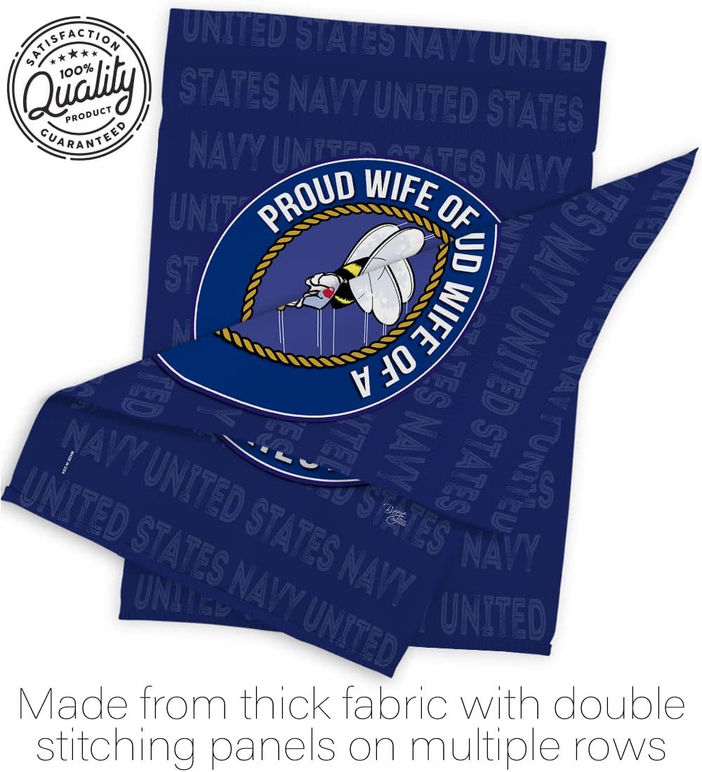 Breeze Decor Proud Wife Sailor Garden Flag Armed Forces Navy USN Seabee United State American Military Veteran Retire Official House Banner Small Yard Gift Double-Sided, Made in USA