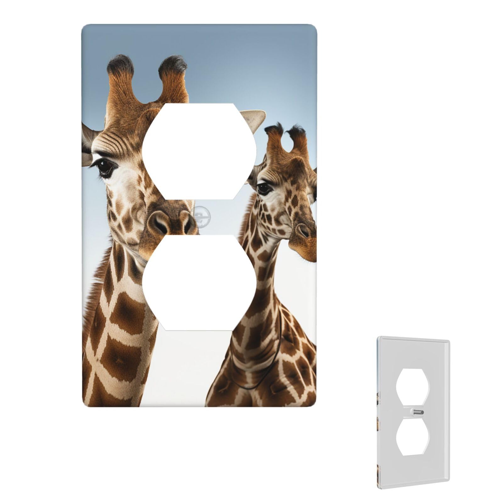1-Gang Decorator Wall Plate Necks of giraffe Light Switch Cover Single Gang Receptacle Wall Plate Standard Size 4.5" x 2.76" Wallplate Unbreakable Polycarbonate Outlet Faceplates Cover