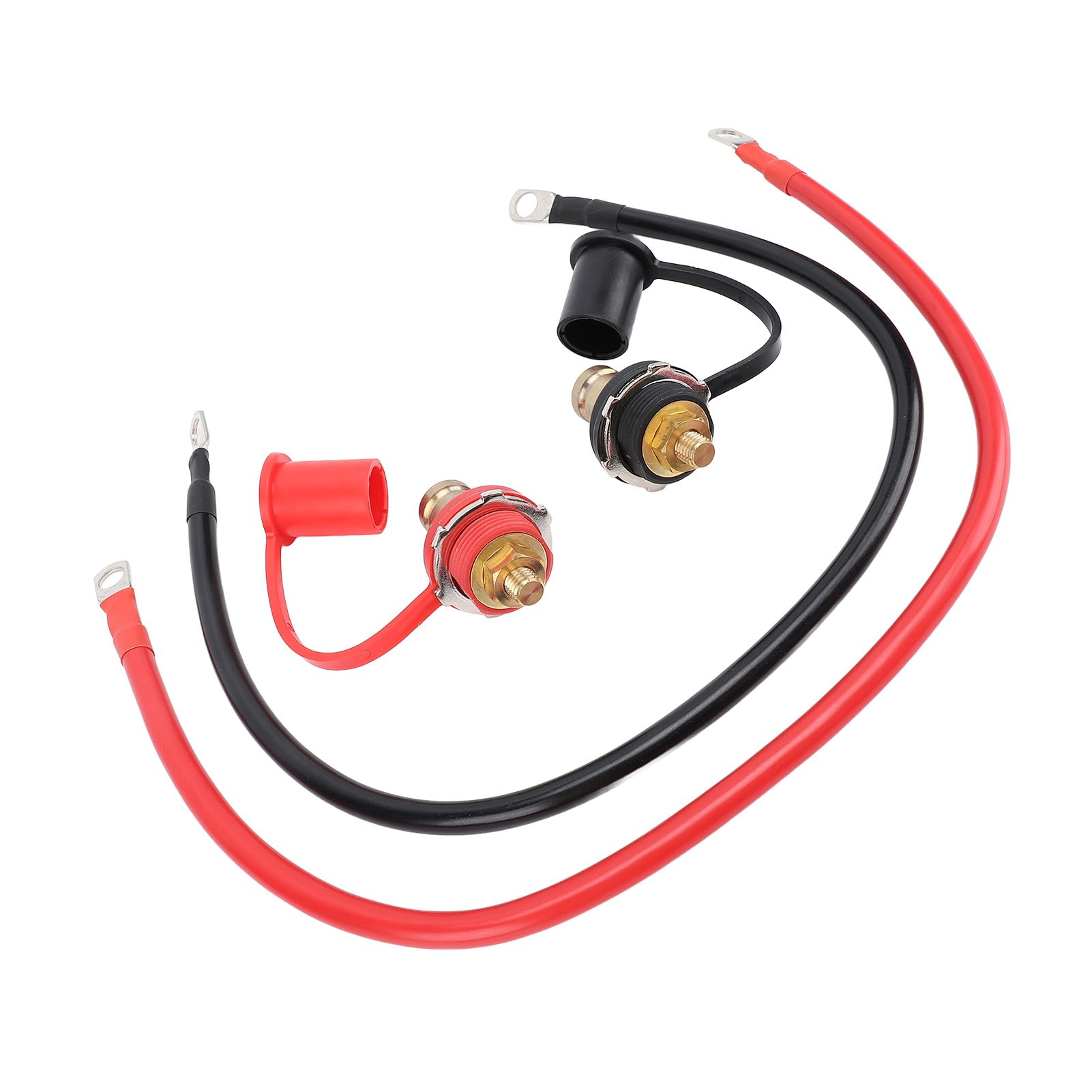 Conectores de Batería de Batería 250a con Cubierta Protectora, Negro Rojo a Través de Terminal de Panel para Camión de Vehículos Recreativos Marinos Automotrices, Cobre (B)