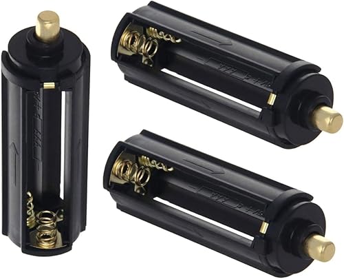 3 unids AAA batería titular adaptador negro cilíndrico batería almacenamiento caso titular para 3 x 1.5 V pilas AAA o 18650 linterna antorcha