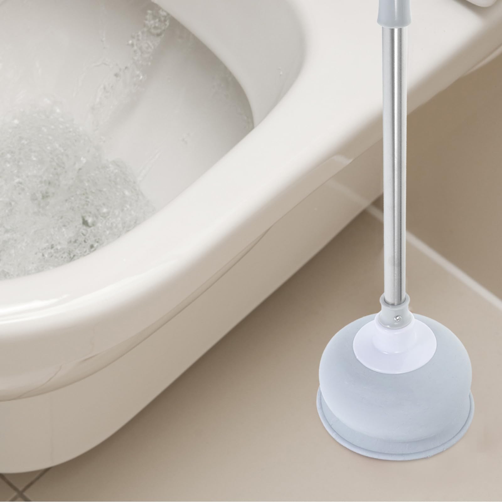 Toilettenpömpel 2 Stück mit Langem Griff Robuster Abflussreiniger für Bad Küche und Öffentliche Orte zur Effektiven Verstopfungsbeseitigung