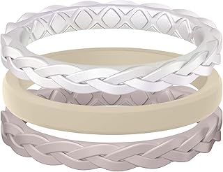 Women's Rings Enhancers, Silicone Thin and Stackable Rubber Wedding Bands, Variety Multipack With Breathable Grooves Workout Accessories