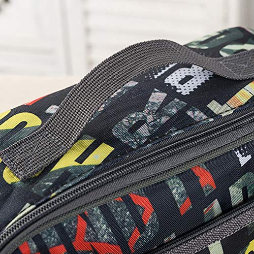 Hemoton 1 Peça: Lancheira Alfabeto Inglês Quadrado Impermeável Tecido Oxford Comida Piquenique Gelad