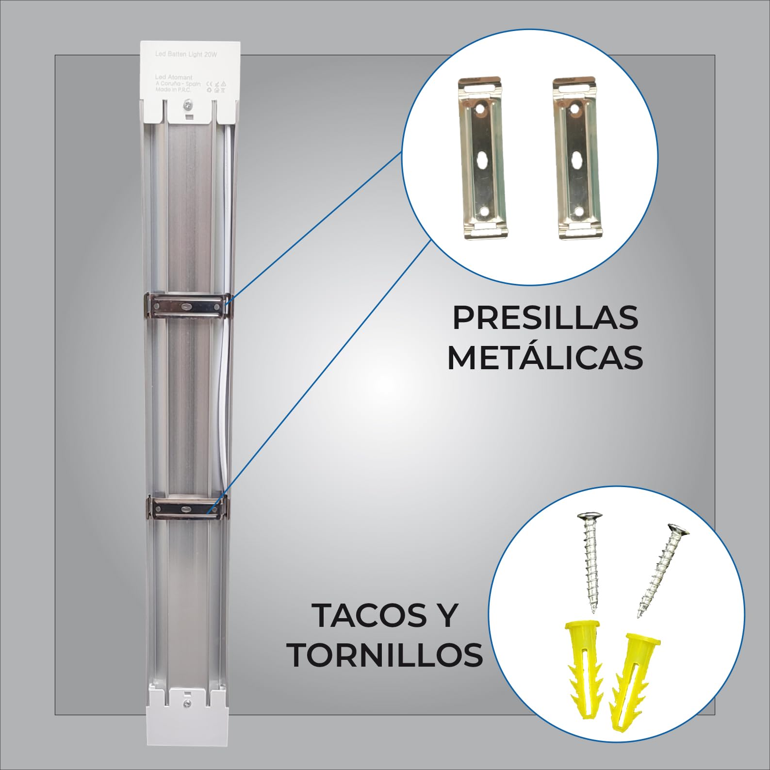 LED ATOMANT 6x LED Feuchtraumleuchte 60cm 20W CCT 3000-6500K 2000lm | Mit CCT-Farbtemperaturwahlschalter
