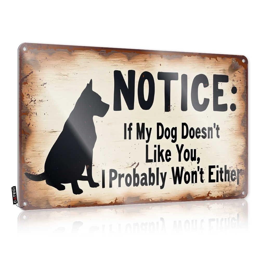 Fzfn Colour Vintage Wall Decor Teens Stuff Ready To Hang - Dog Owner's Warning Sign Accessory For Restroom(30X40cm)