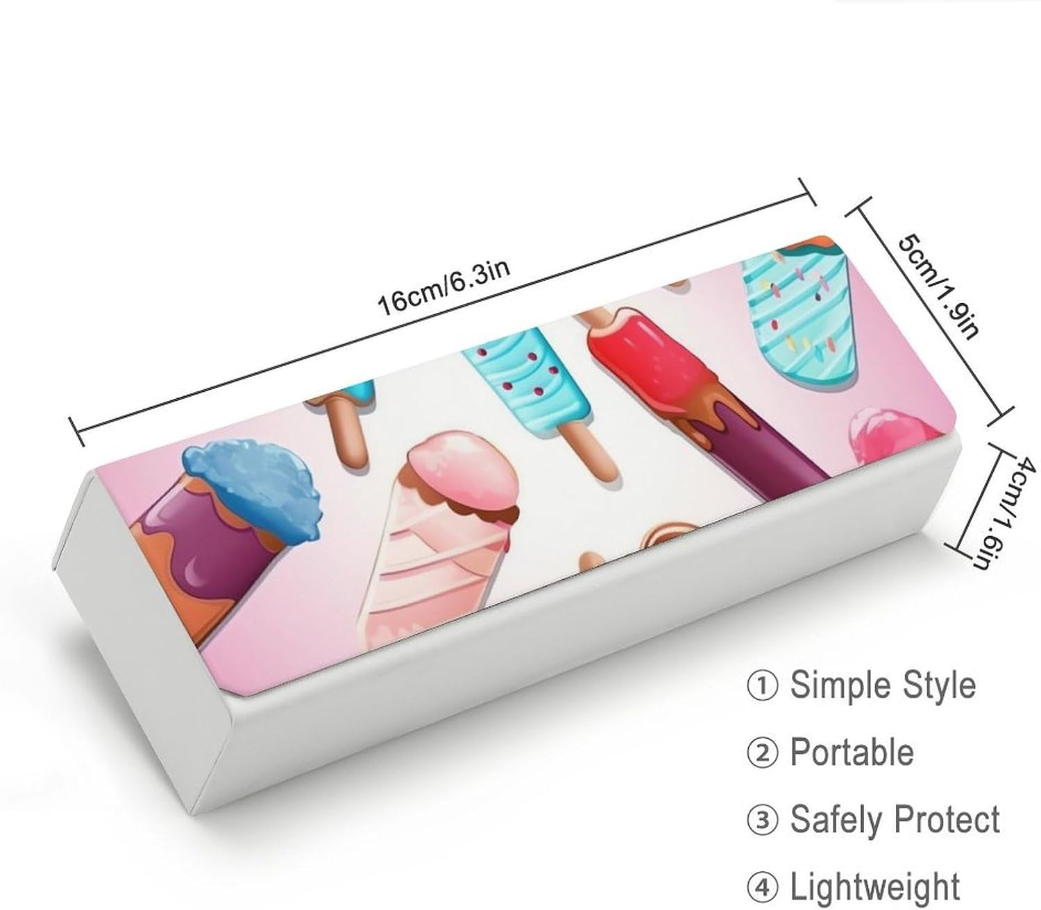 Many Colored Ice Cream Hard Eyeglasses Case, Portable Sunglasses Case image 2