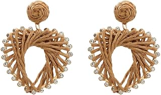 Boho Stud Earrings For Women,Elegant Handmade String Love Pendant Earrings Exaggerated Statement Earring For Ladies Girls Birthday Gifts Jewelry