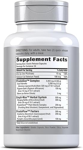 Miniatura 2 de Piping Rock Prostafit Advanced Prostate Support* Suplemento de salud para hombres 66 cápsulas con palma enana americana, semillas de calabaza